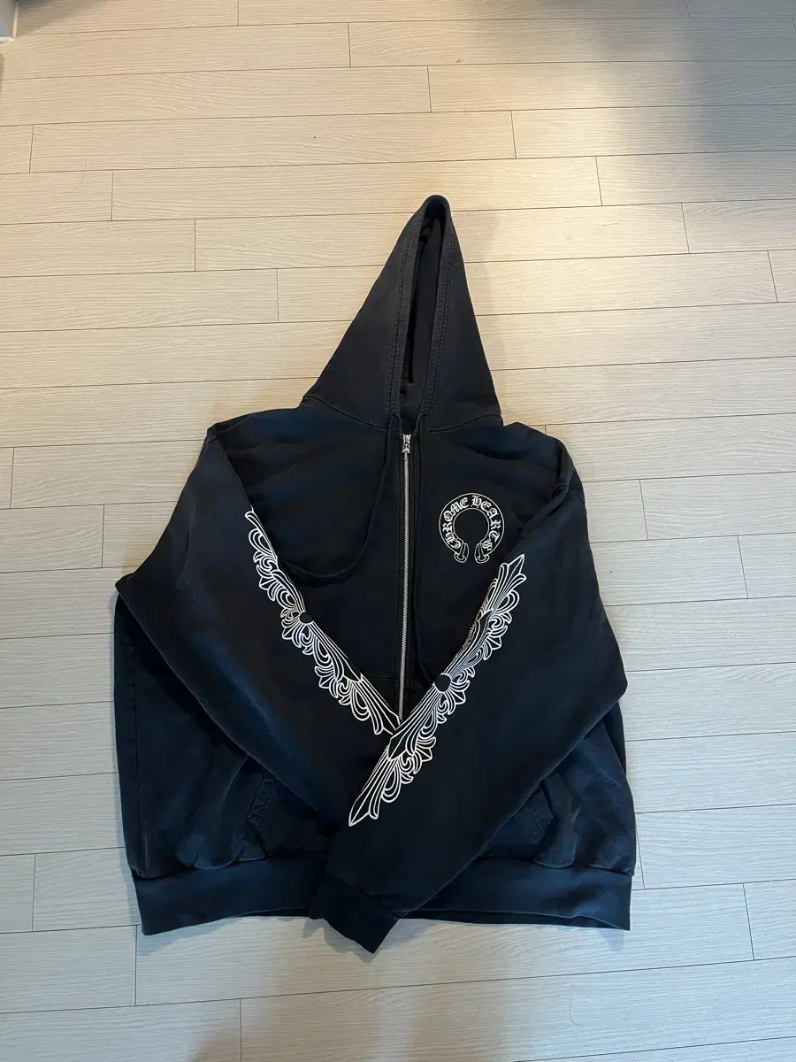 Chrome Hearts Horseshoe Floral Hoodie Zip Up