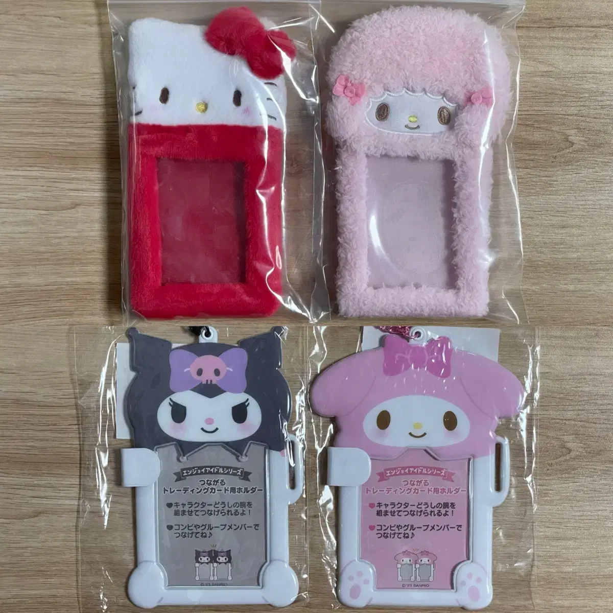 Sanrio fur photocard holder arm heart toploader Hello Kitty Mymelody Piano Kuromi