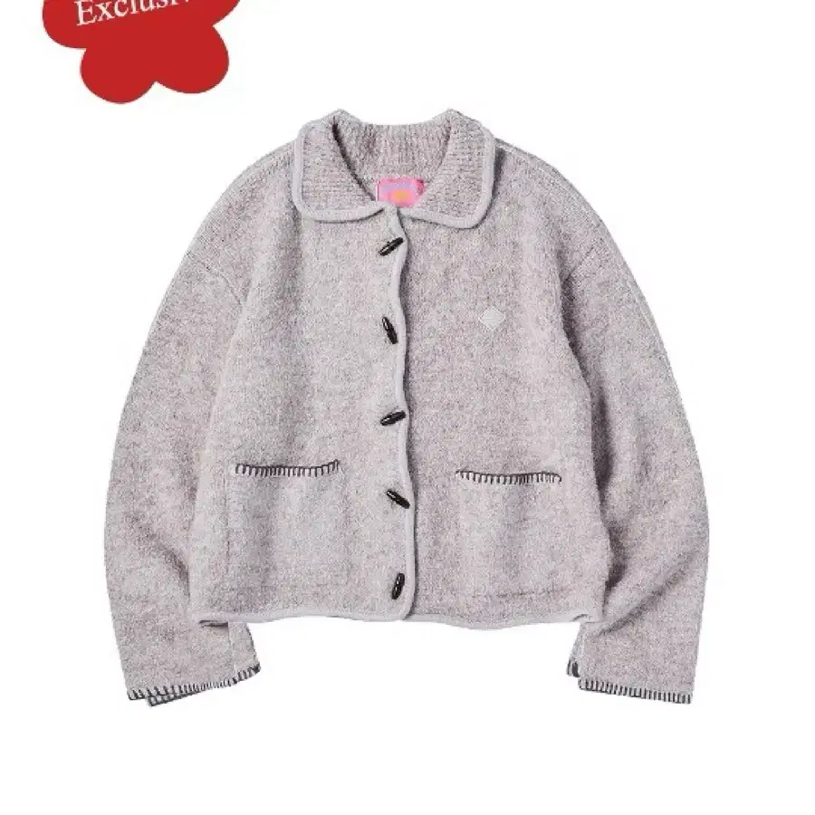 꼬모노니아 가디건 W BOOKLE KNIT CARDIGAN [VIOLET