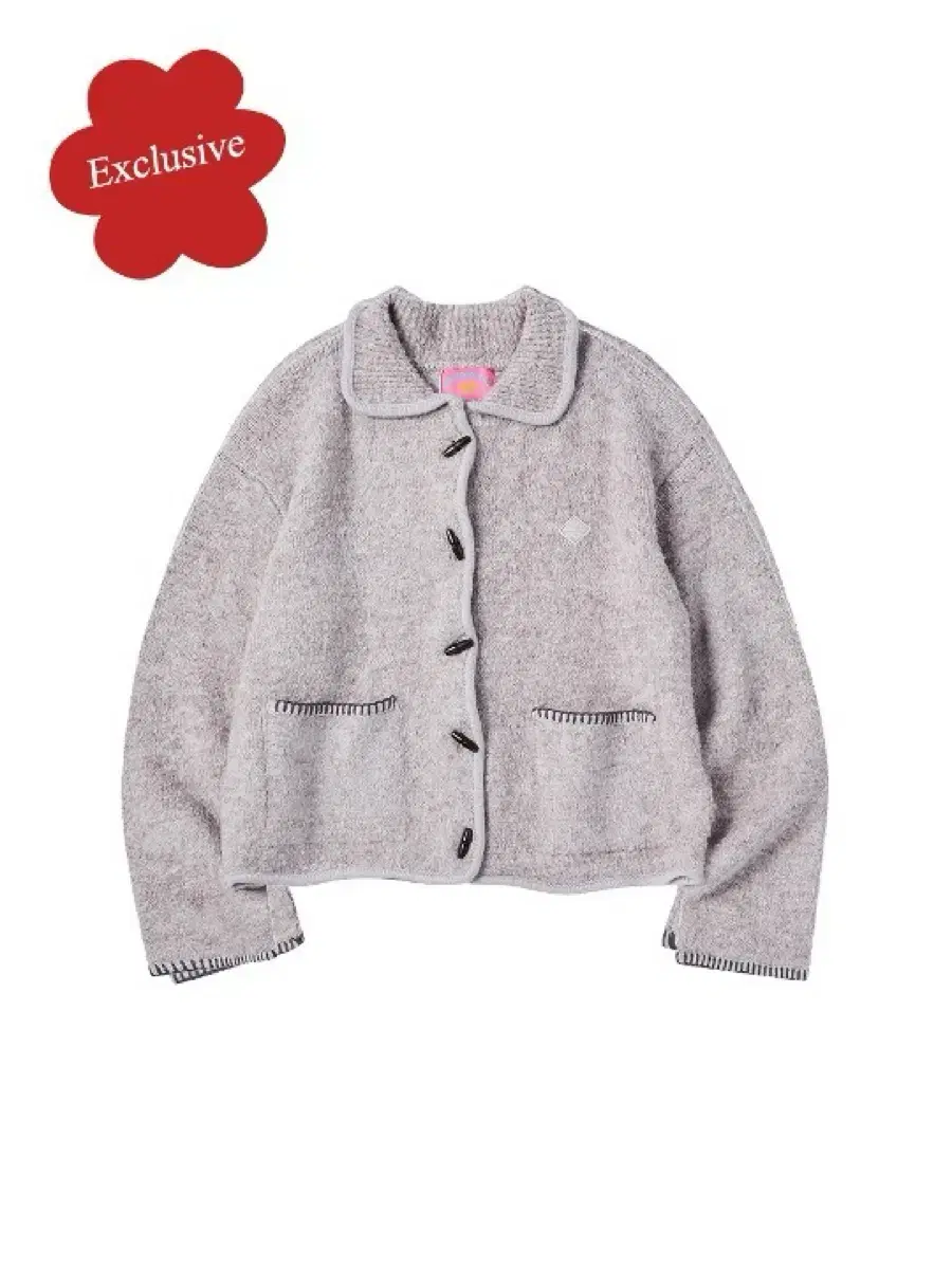 꼬모노니아 가디건 W BOOKLE KNIT CARDIGAN [VIOLET