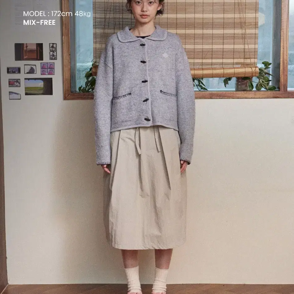 꼬모노니아 가디건 W BOOKLE KNIT CARDIGAN [VIOLET