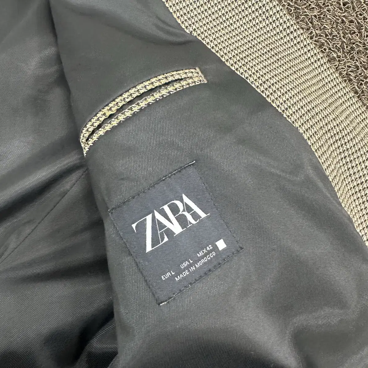 ZARA 자라 남성 체크 원버튼 블레이져 자켓 L