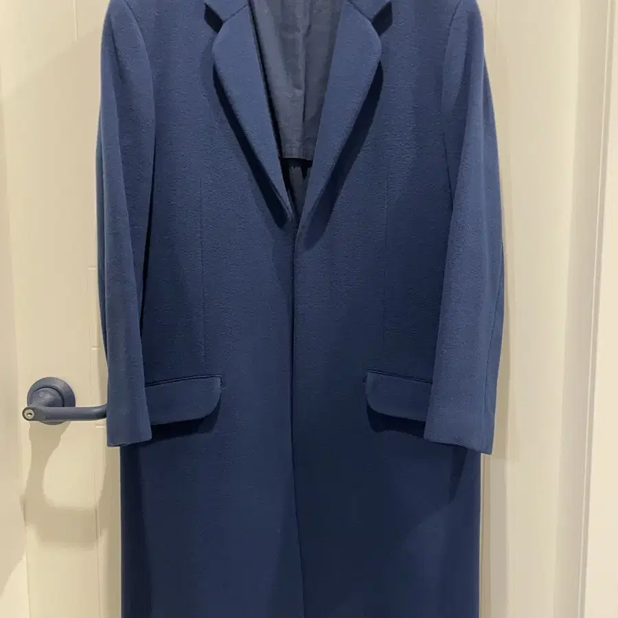 UNUSED Blue Wool Angora Chester Coat