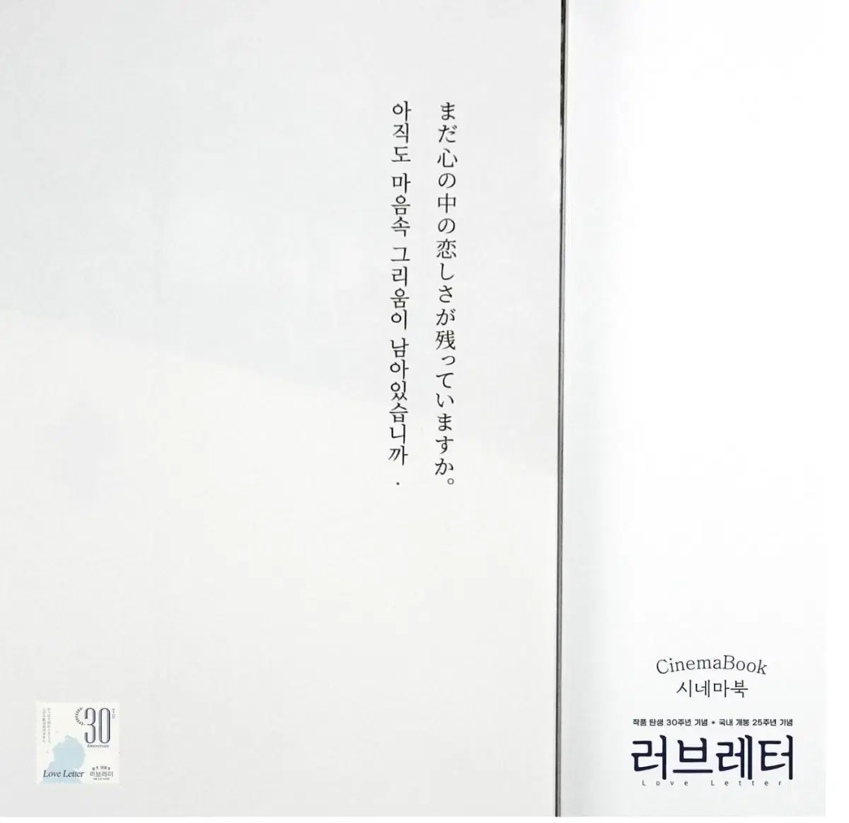 러브레터 시네마북 30주년 에디션