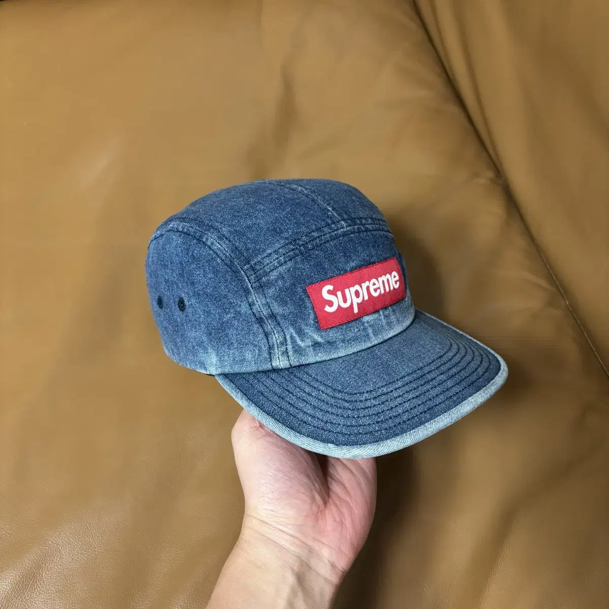 Supreme 슈프림 데님 캠프캡 모자 (Washed Denim)