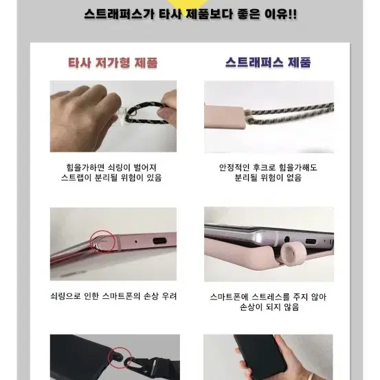 스트래퍼스 아이폰11 분리형 핸드폰 스트랩 케이스 휴대폰 목걸이