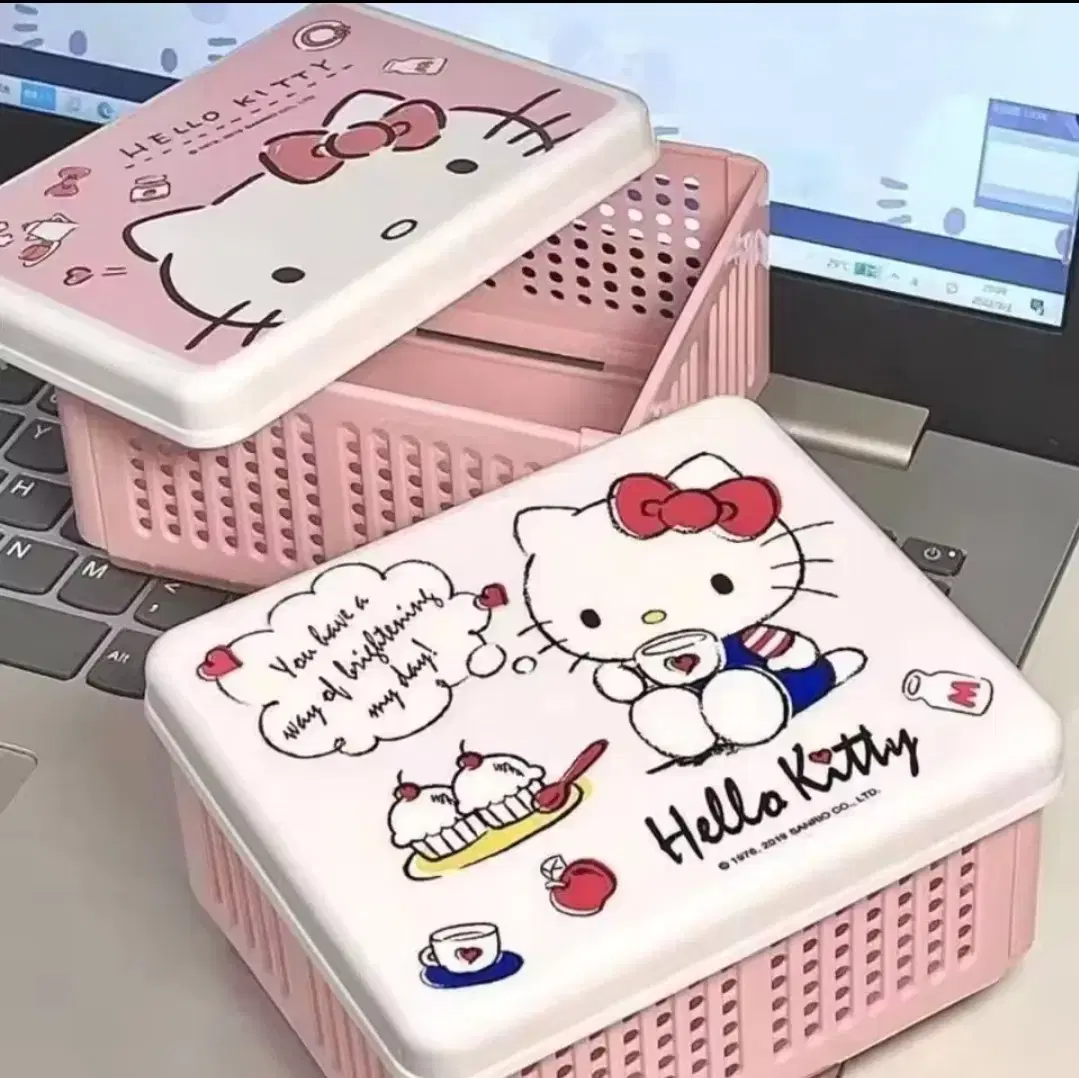 Kitty Folding Storage Box Pink White Sanrio Character Hello Kitty