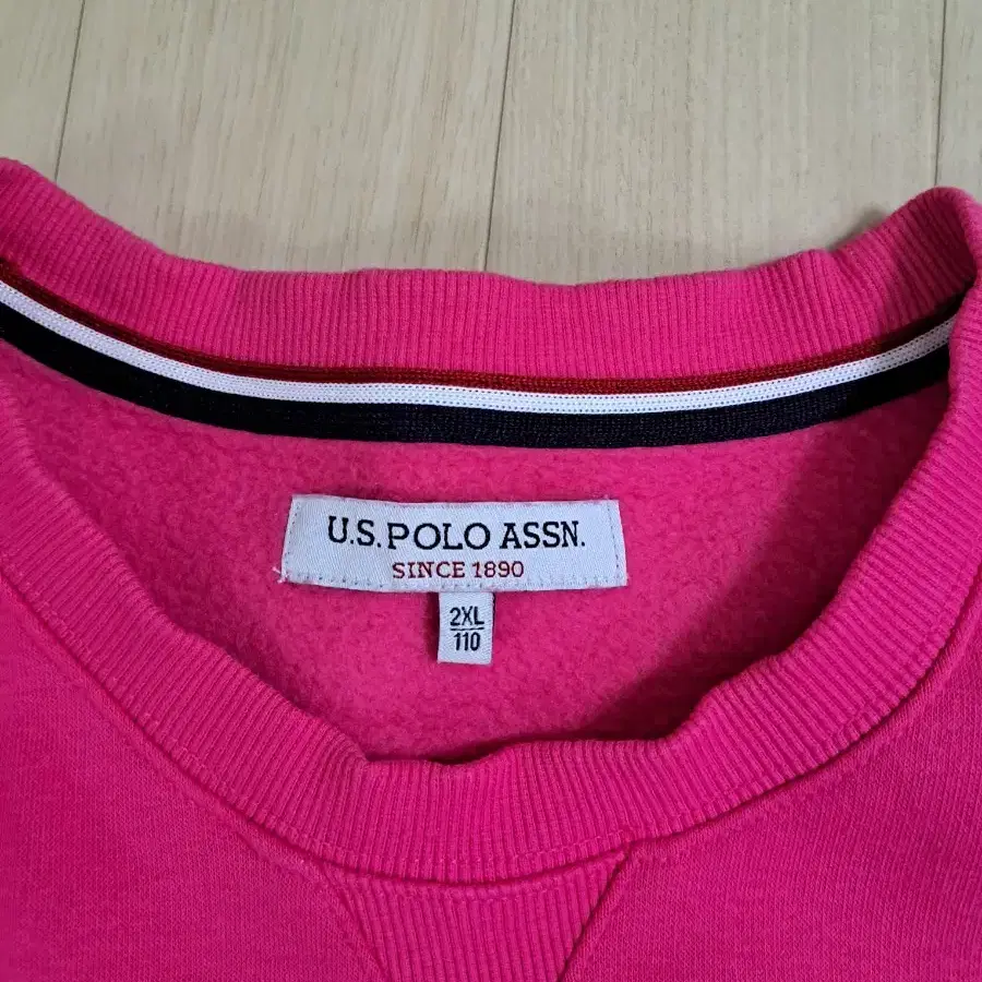 U.S.POLO ASSN 폴로 로고 핑크 맨투맨 110