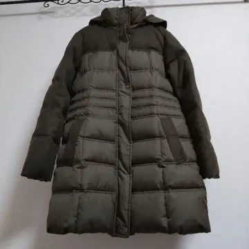 MIXXO 후드 부착 올리브 그린 미들 기장 다운 재킷 M