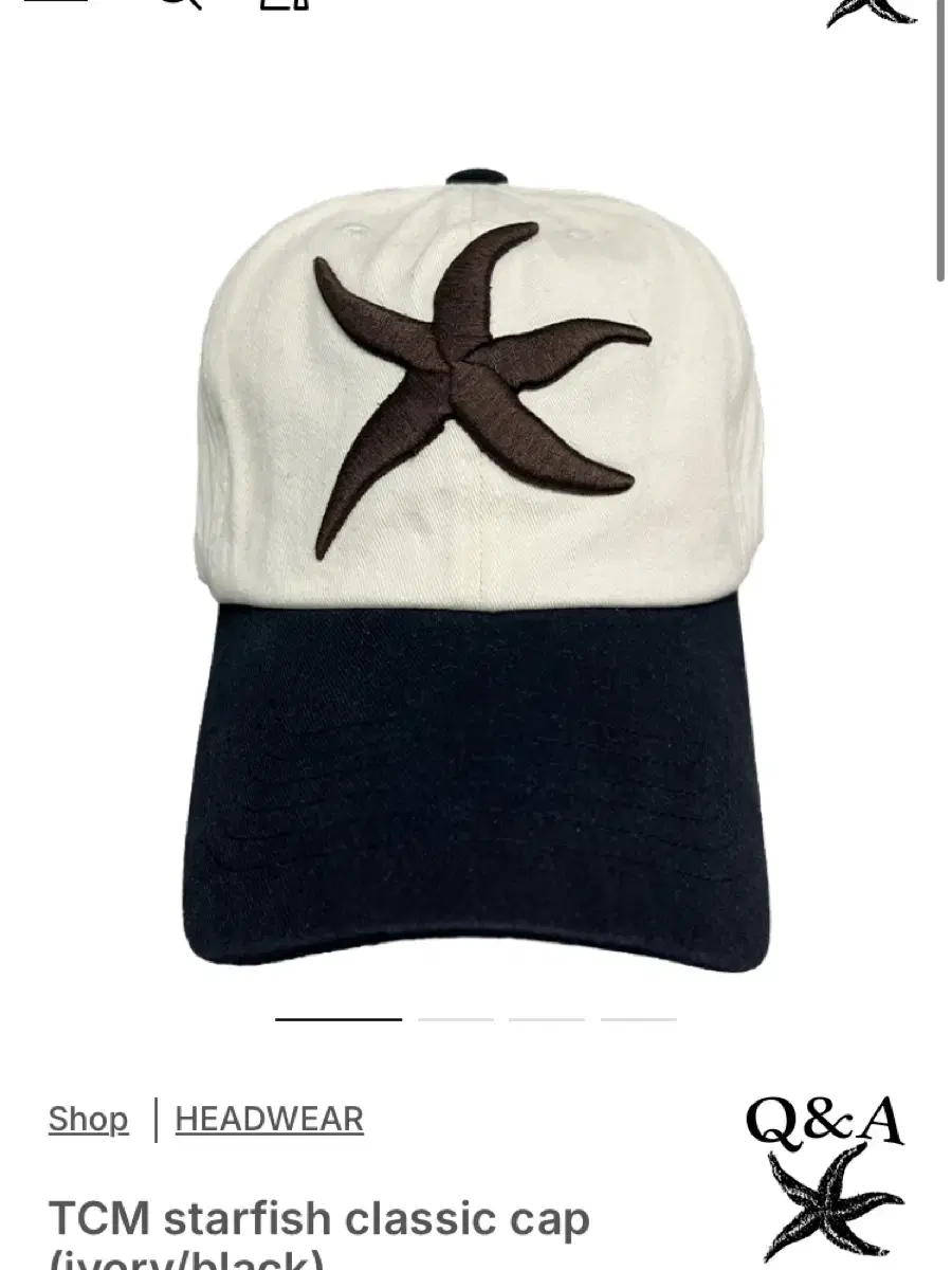 TCM starfish classic cap (ivory/black)