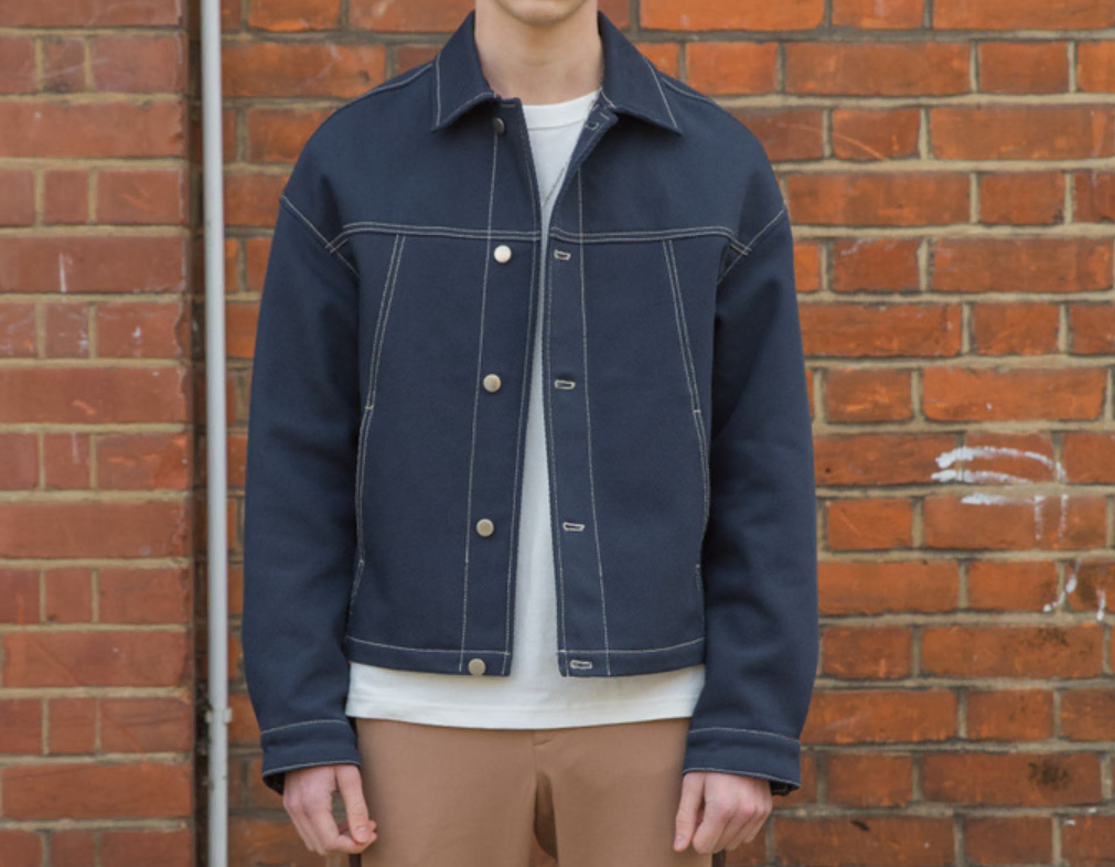 벨리에 Heavy twill over trucker jacket Navy