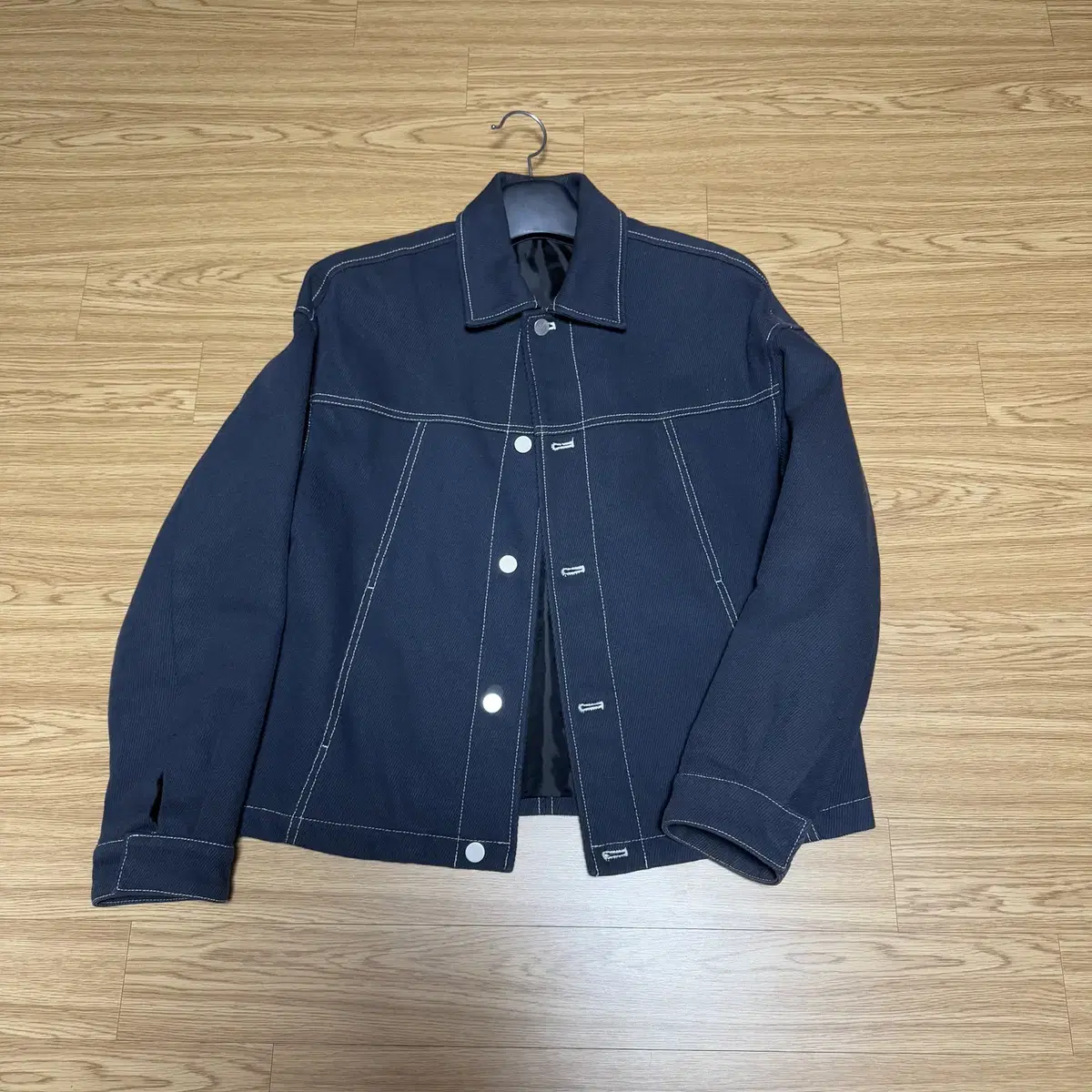 벨리에 Heavy twill over trucker jacket Navy