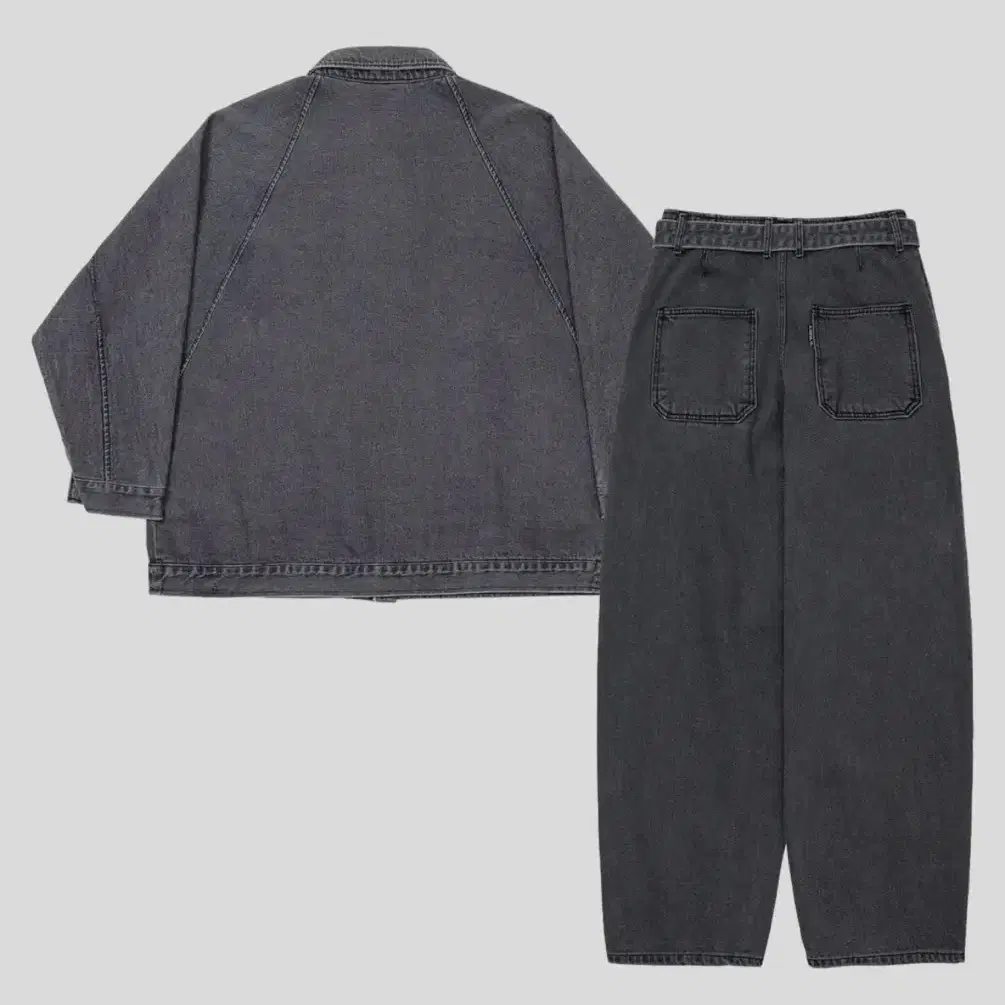 아조바이아조 Batwing Oversized Denim SET GREY