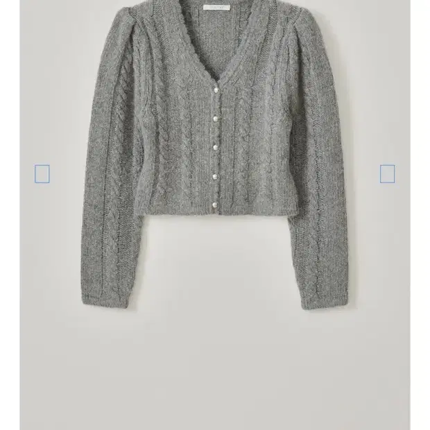 타낫 펄 케이블 가디건 그레이 Pearl cable cardigan