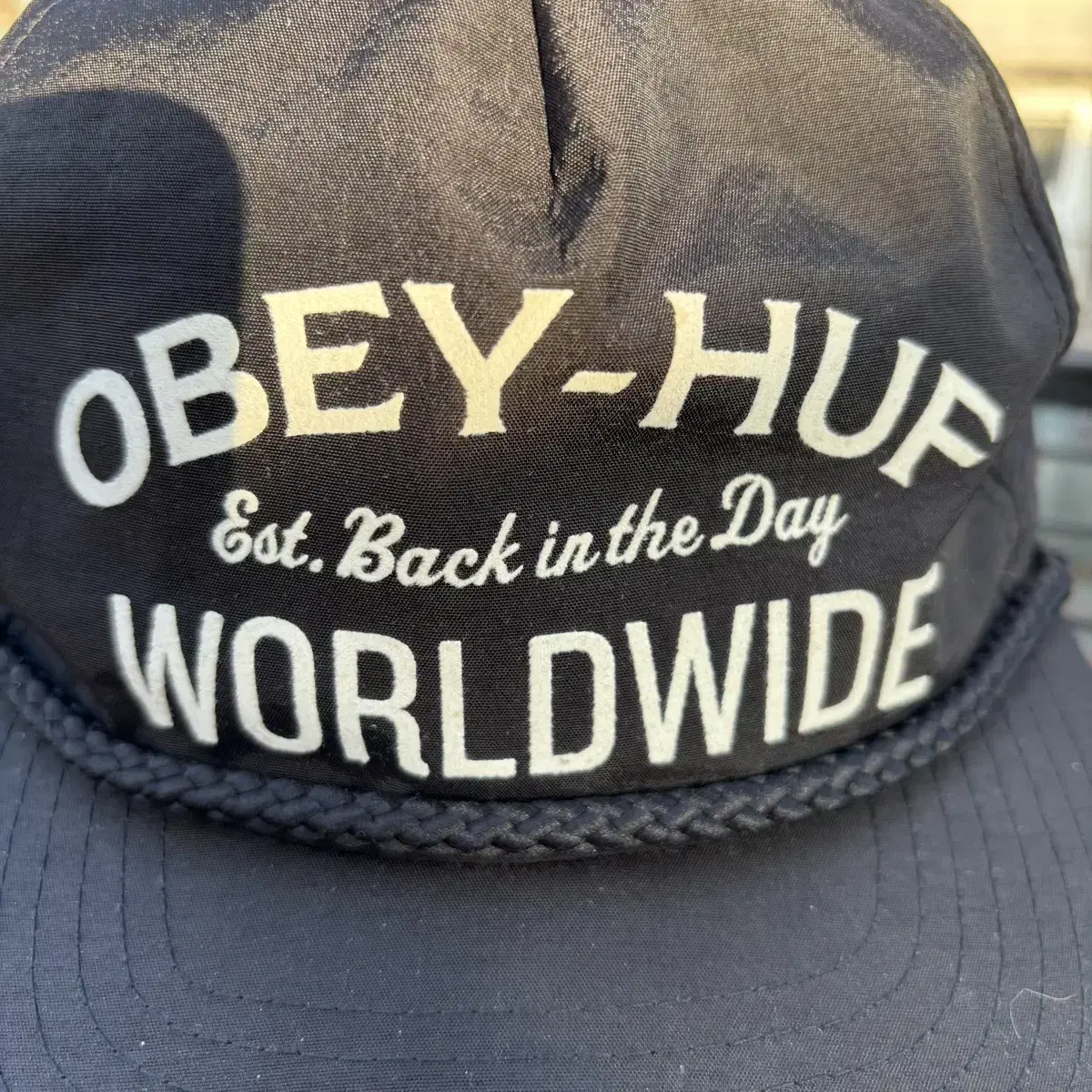 Obey X HUF 오베이 허프 콜라보 블랙 나일론 볼캡