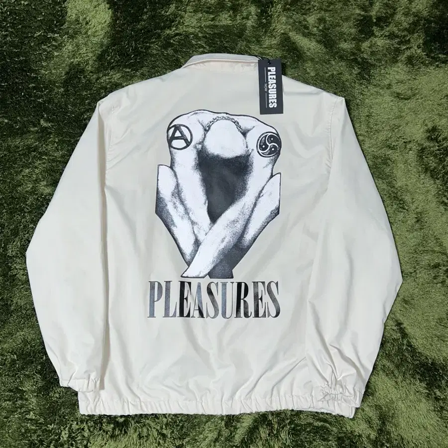 [XL] PLEASURES 플레져스 폴리 코치 자켓 화이트