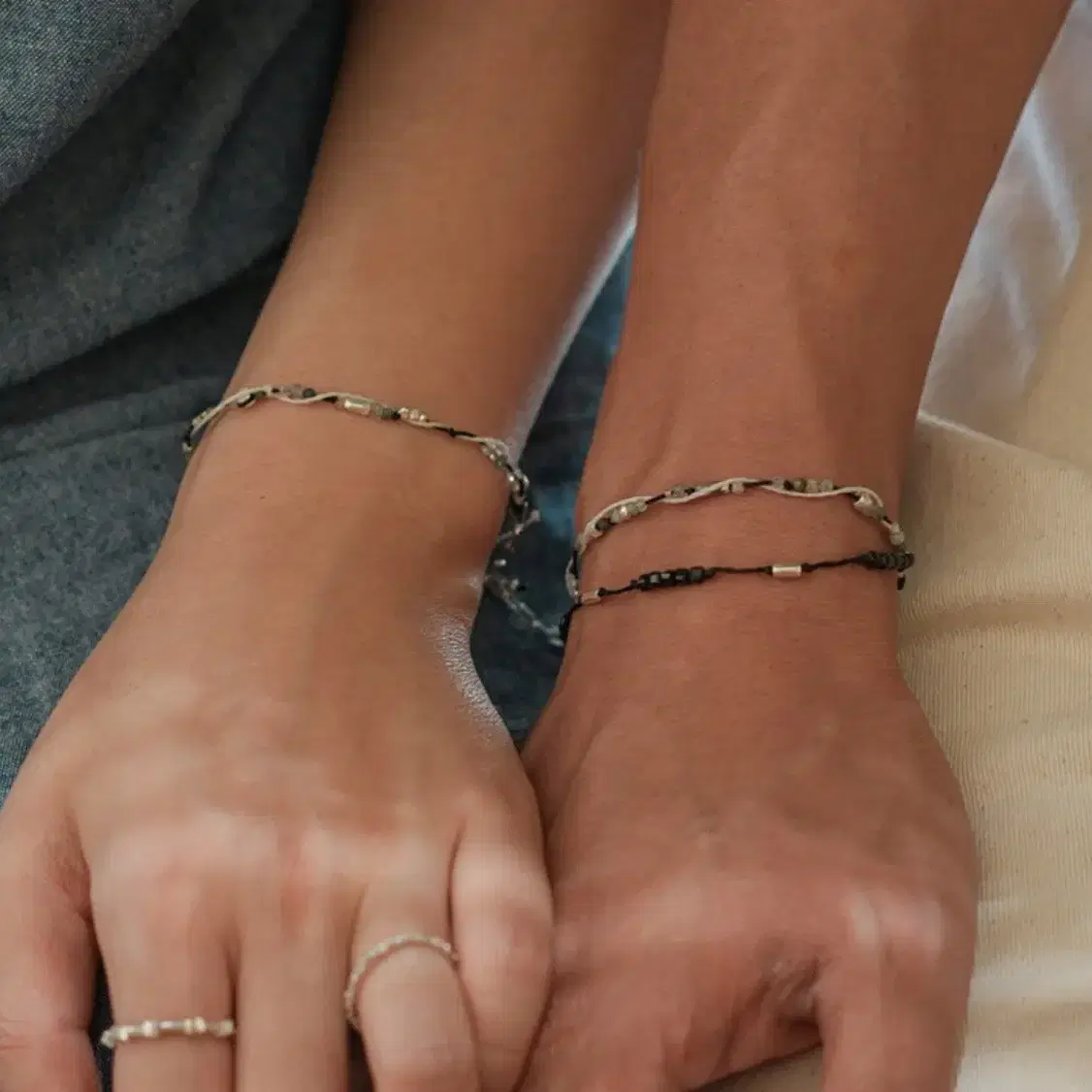 오포르 ofor 다정한 바다, couple line bracelets