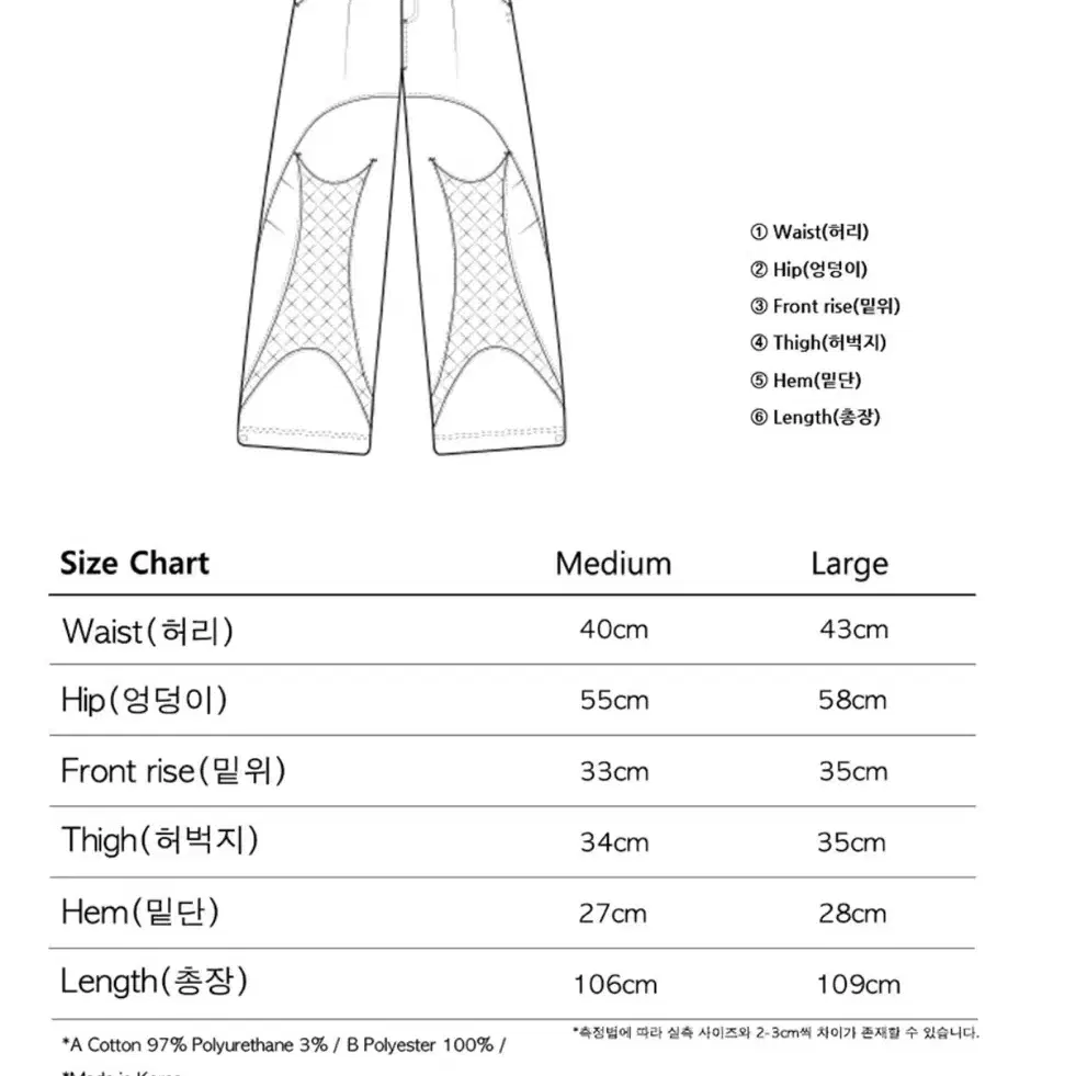 더콜디스트모먼트 코듀로이 메쉬 와이드 팬츠 차콜 M