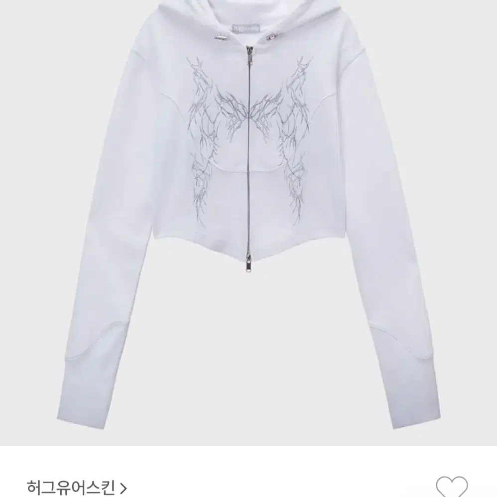 [허그유어스킨] Slim hoodie zip-up (white)