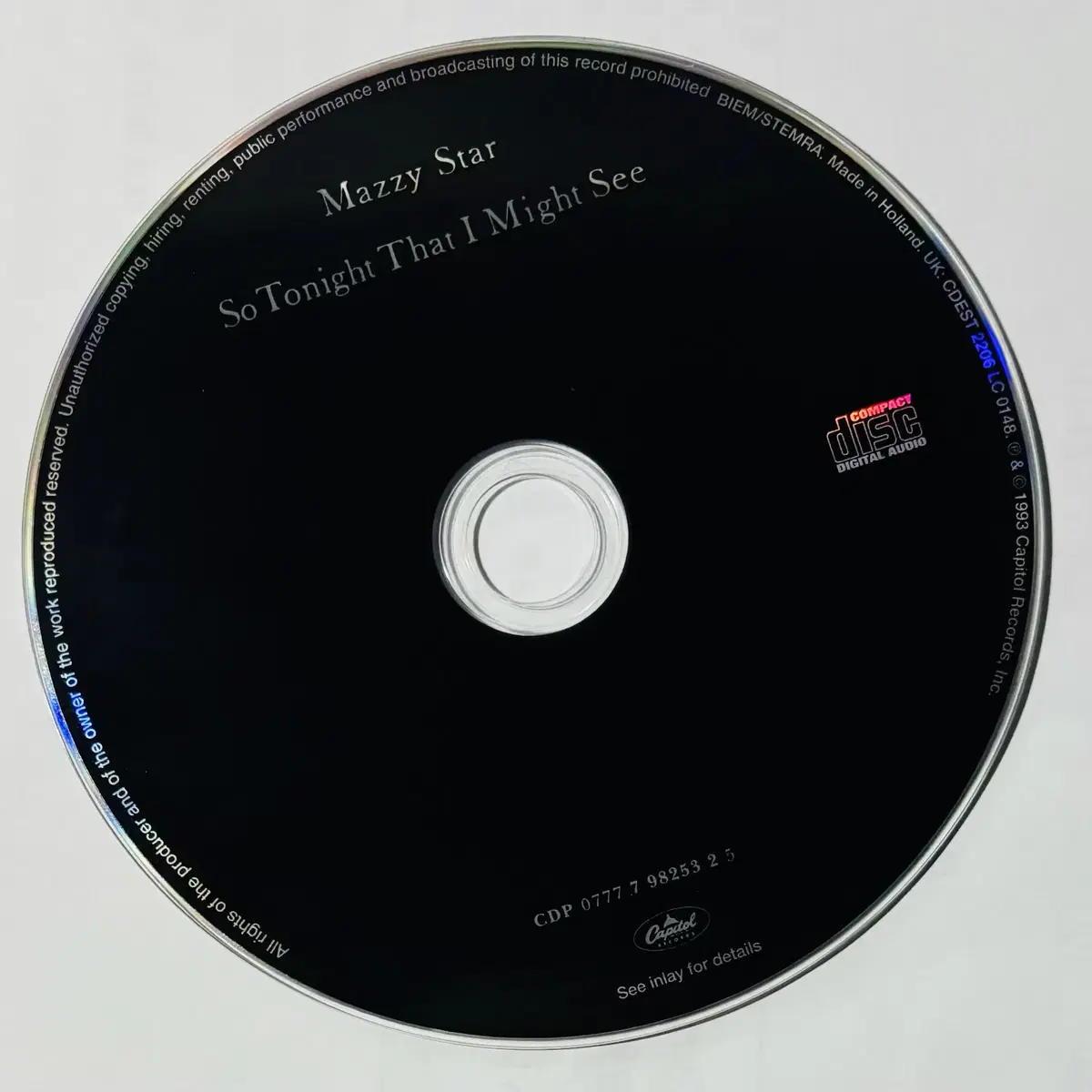 Mazzy Star - So Tonight (CD) 유럽반초판 민트급중고