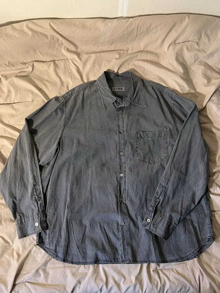 Coors Garment Dying Shirt Washed Charcoal Gray