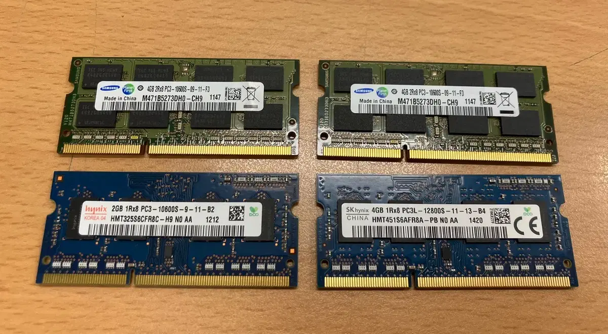 노트북 램 DDR3 5개 세트