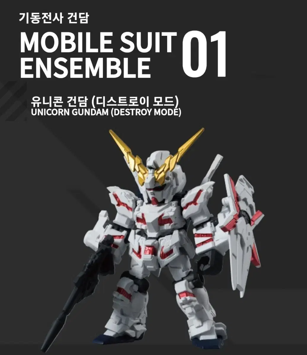 Mobile Suit Ensemble 1st Unicorn Gundam without Shield Sells 2 unassembled items