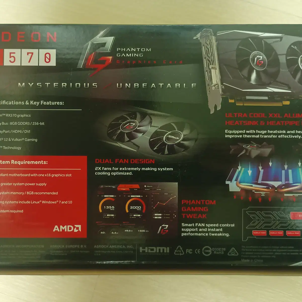 AMD 라데온 RX 570 8GB ASRock 에즈윈 택포