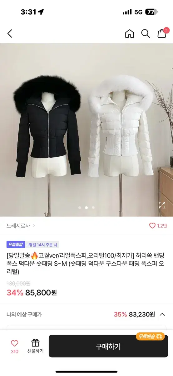 에이블리 패딩 (교신,판매)