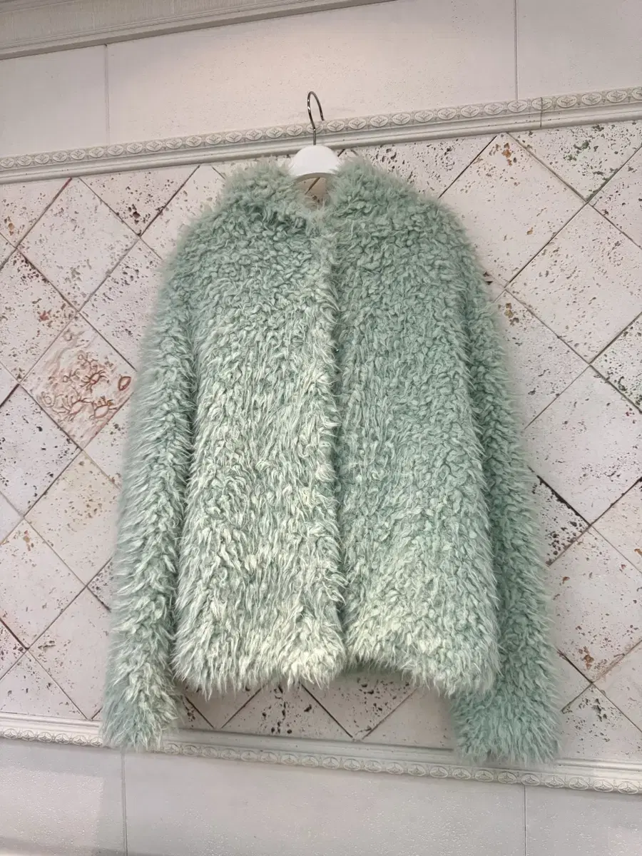 Fur jacket 퍼 후드 자켓 mint