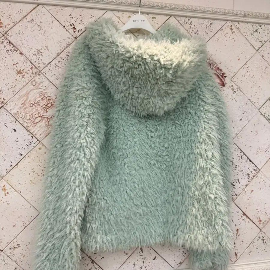 Fur jacket 퍼 후드 자켓 mint