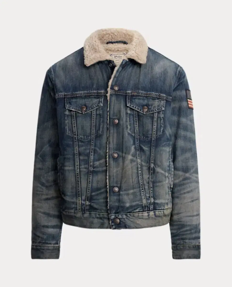 Polo Ralph Lauren Sherpa Star-Spangled Denim Trucker Jacket