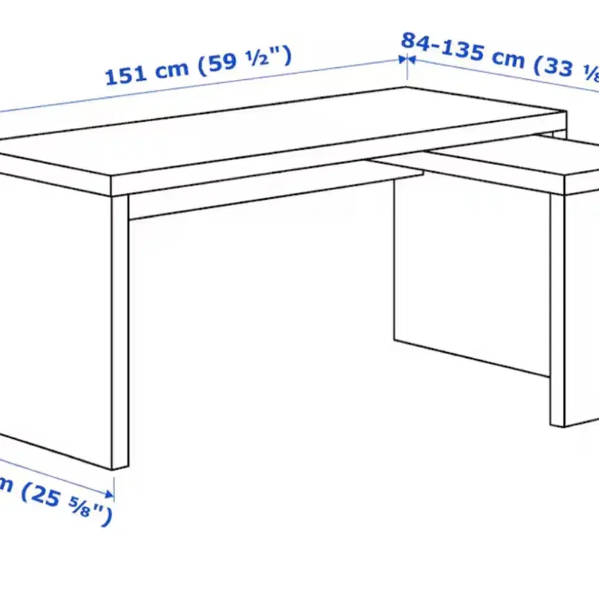 이케아 말름 패널인출식 책상