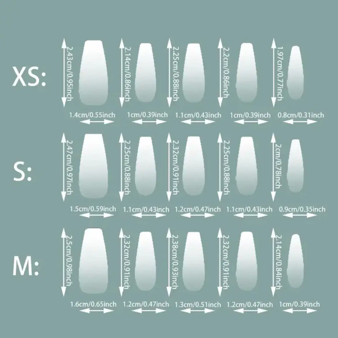 네일팁 2개 일괄 xs사이즈