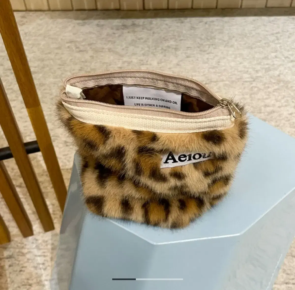 아에이오우 Basic 파우치(M 사이즈) Leopard fur