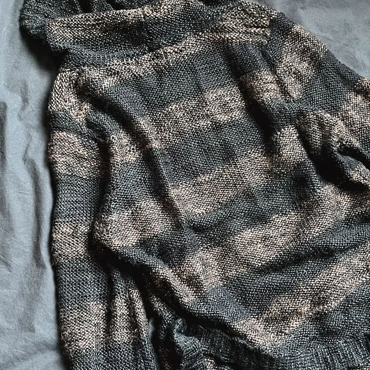 grunge stripe knit hood