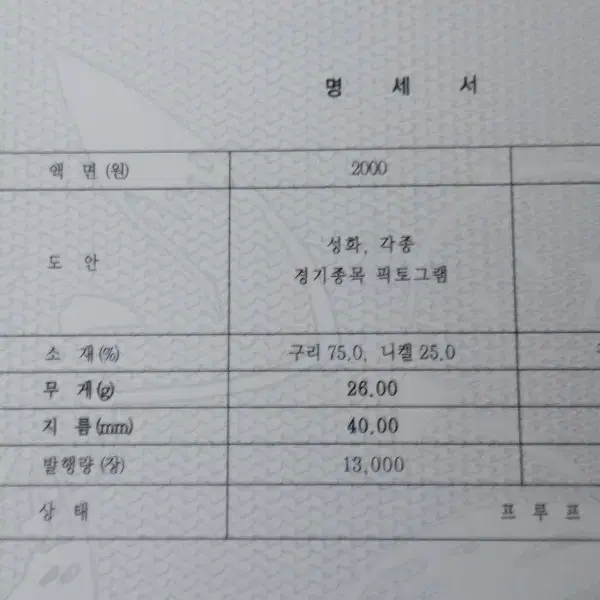 부산아시안게임 기념주화