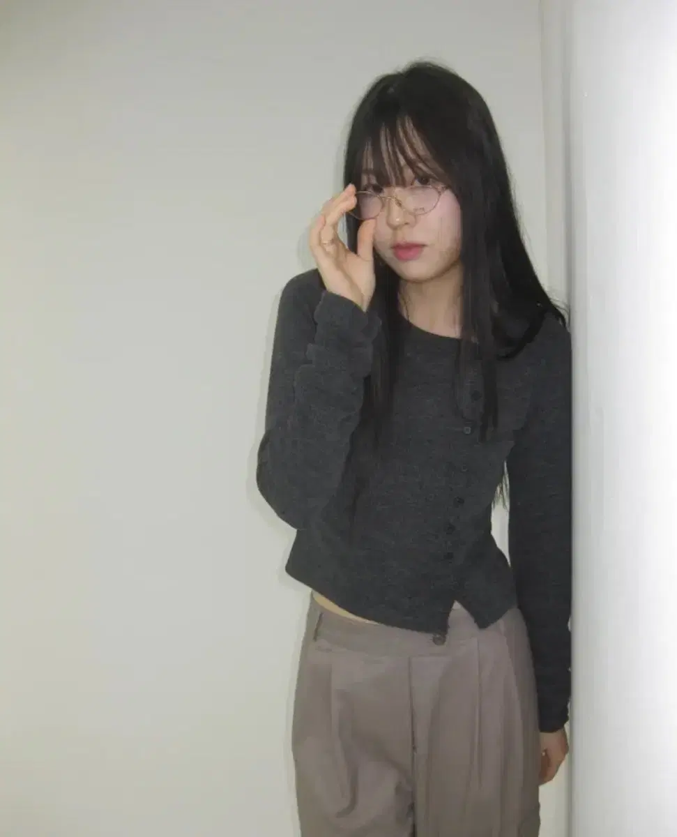 세이지블루 ballet warmer cardigan charcoal