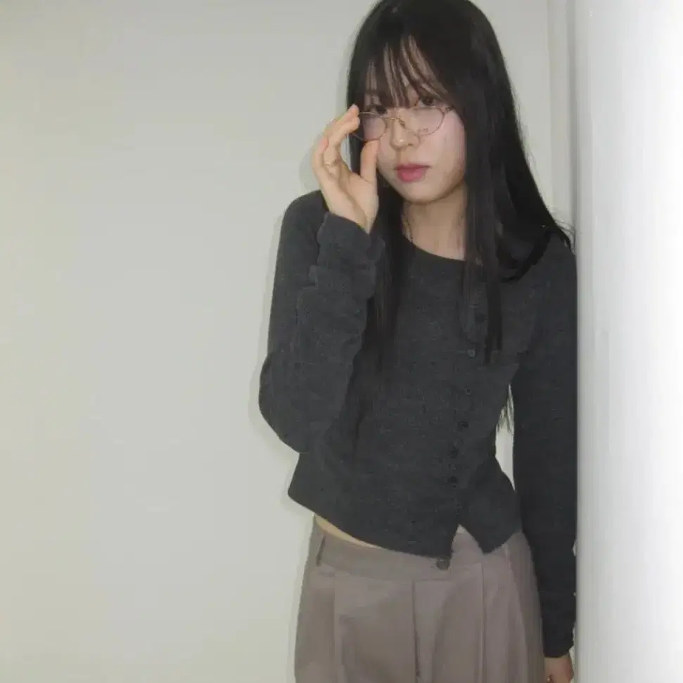 세이지블루 ballet warmer cardigan charcoal