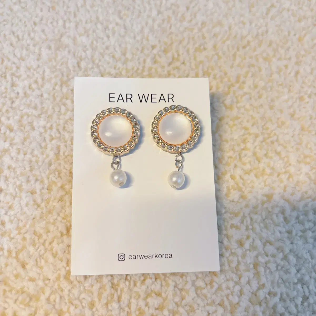 핸드메이드/새상품) EAR WEAR 골드 진주 귀걸이/귀찌 (골드)