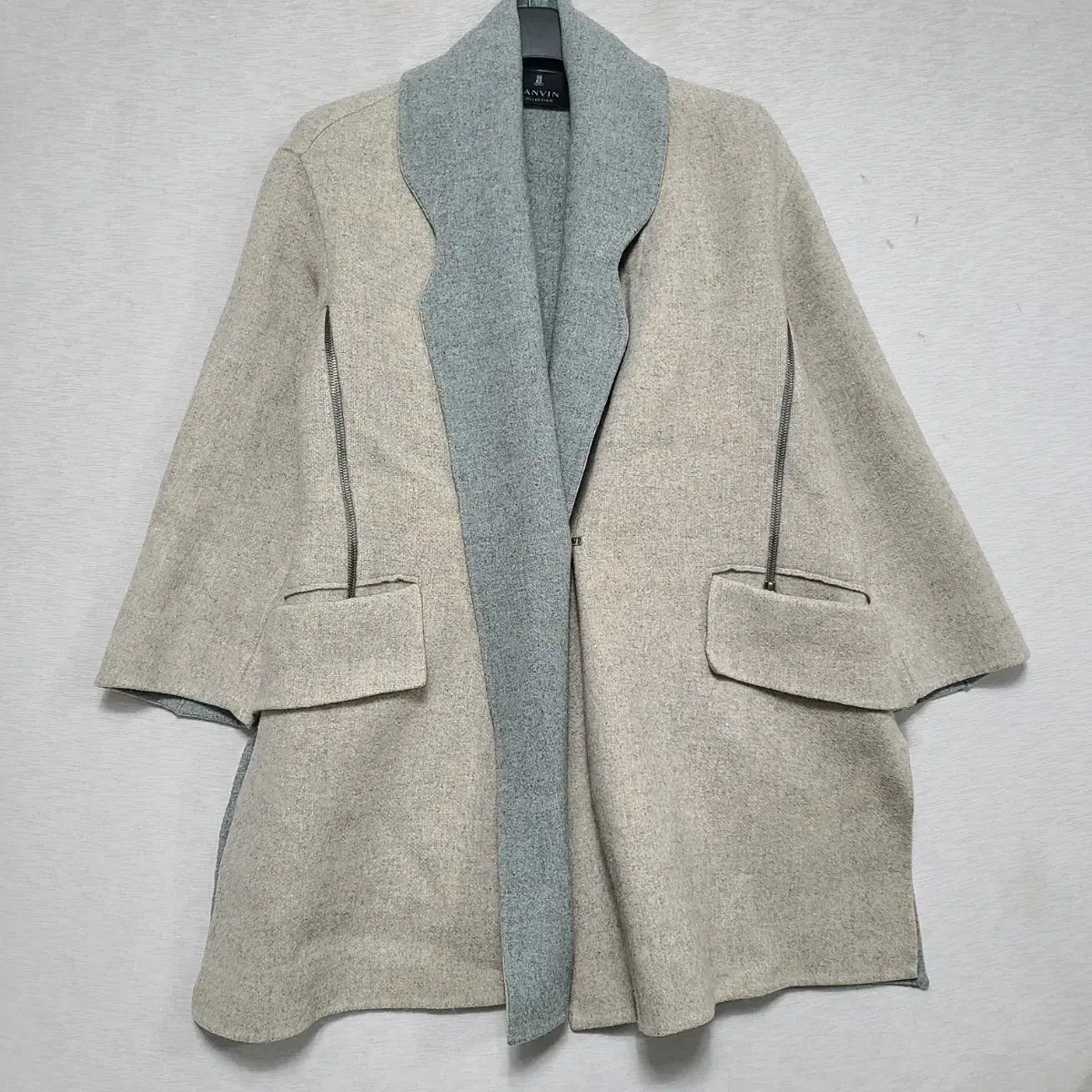 ㅡHan Genuine Lanvin Wool Camel Coat Womens90-95 ㅡ0106