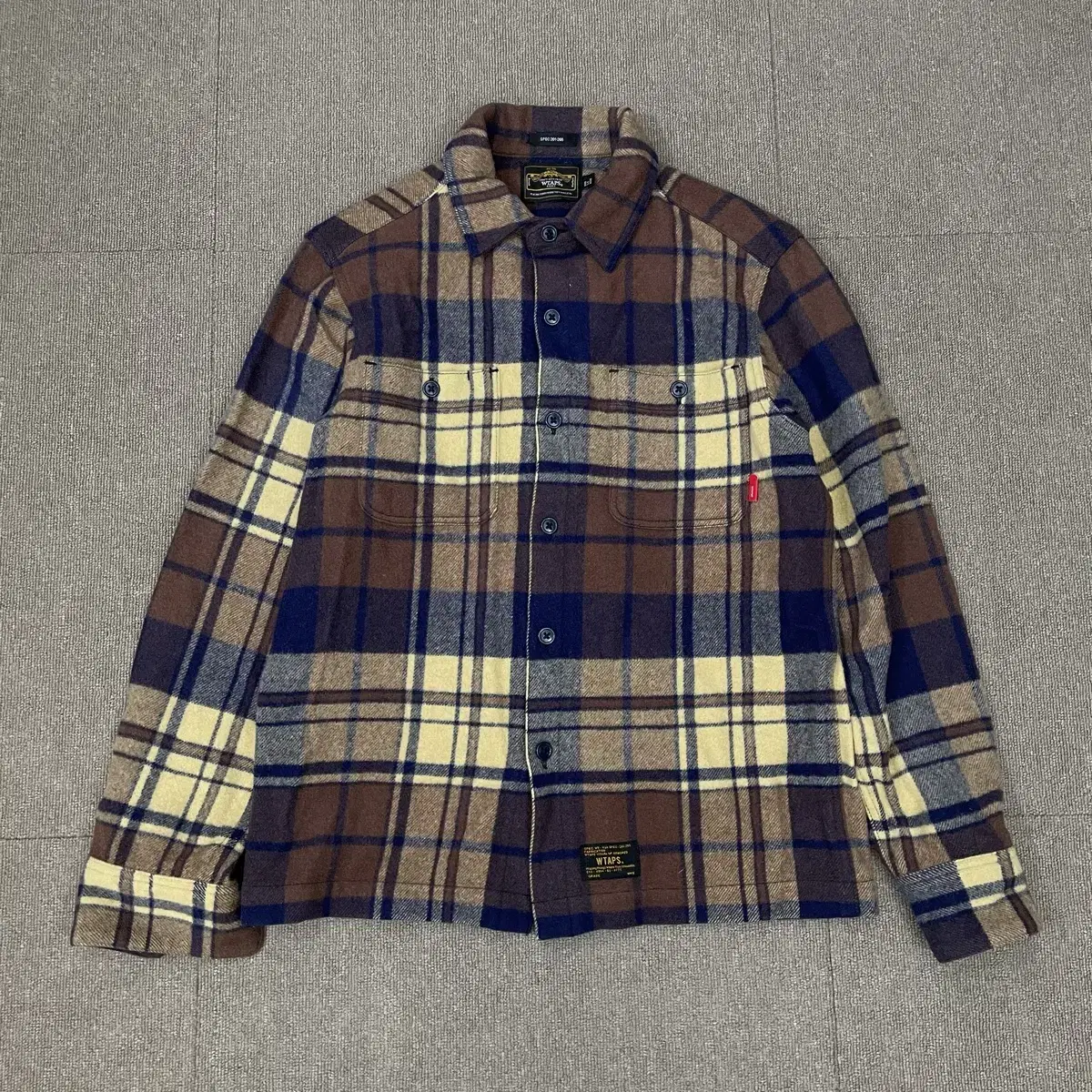 WTAPS Double-Tabbed Flannel Wool Check Shirt