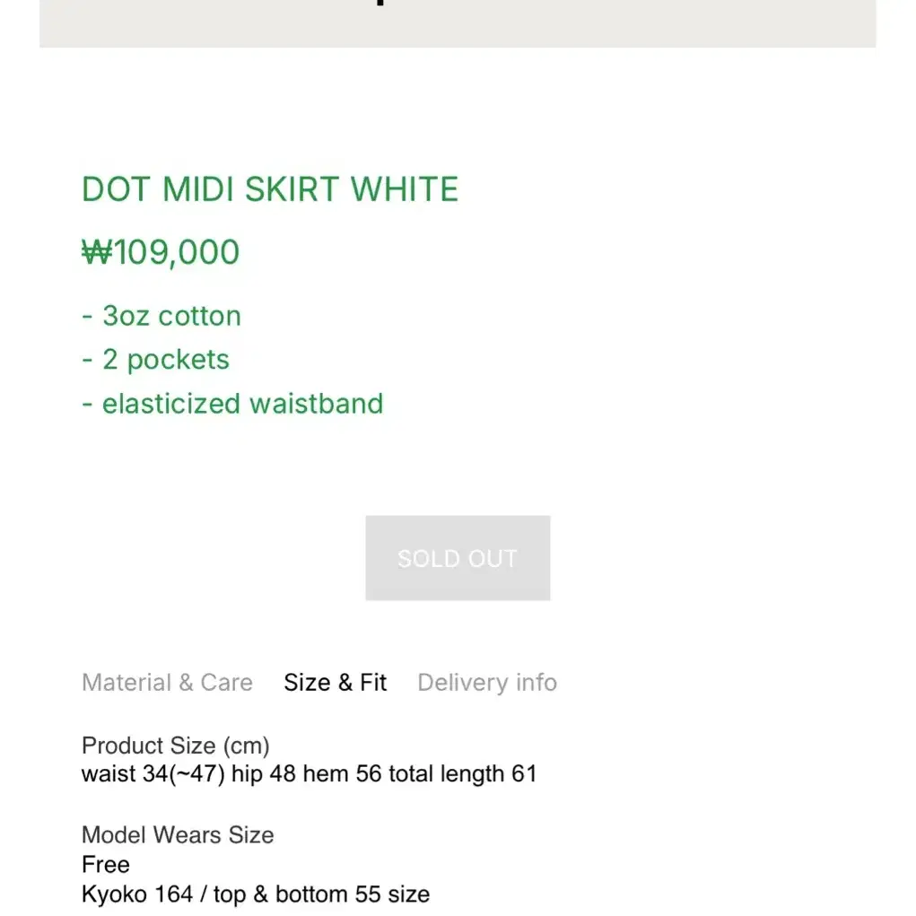 PESTO DOT MIDI SKIRT WHITE