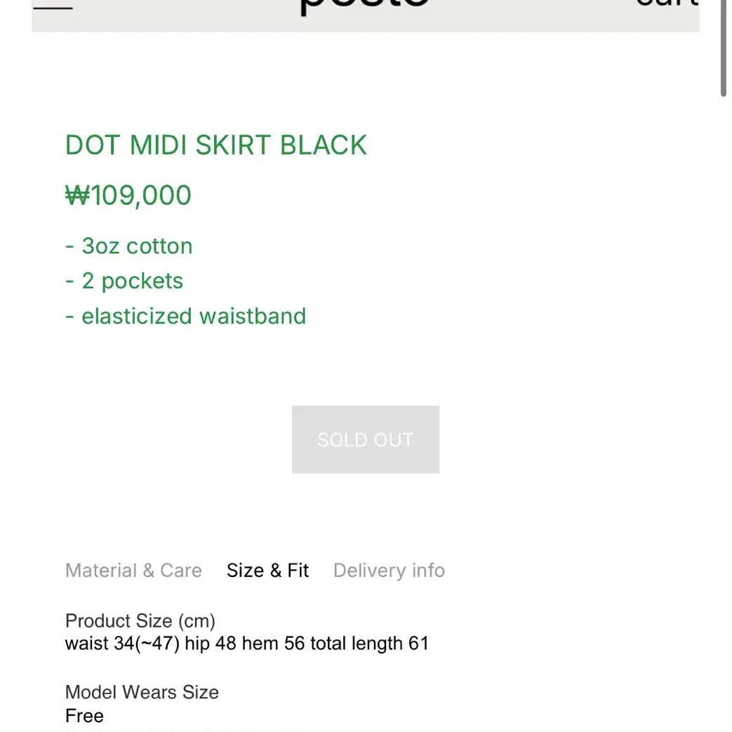 PESTO DOT MIDI SKIRT BLACK