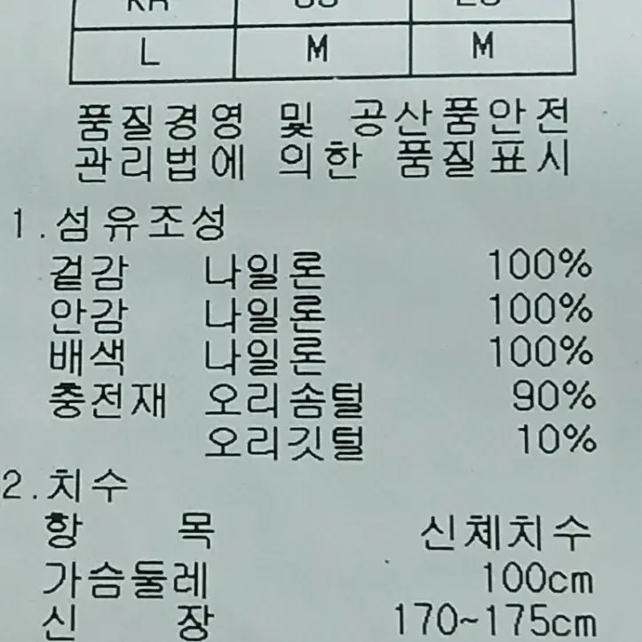 네파 덕다운패딩 100