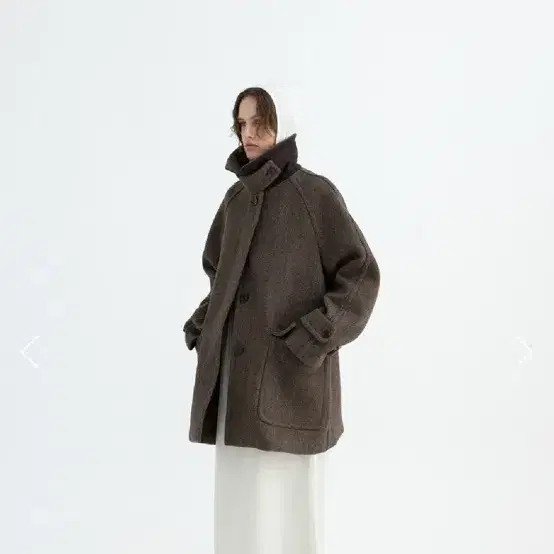 monoha wool half coat brown 모노하 코트