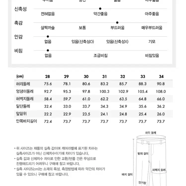 지오다노 브러시드 면바지 슬랙스 테이퍼드핏 31