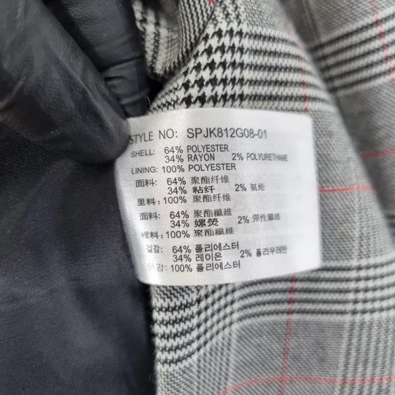 F2656 SPAO 여88165 그레이 체크 싱글 자켓/더크