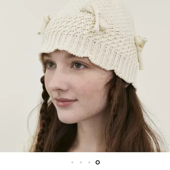 삭스어필 ribbon crochet hat ivory