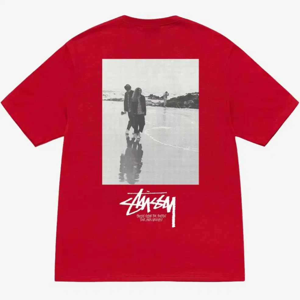 [XL]스투시 레드 반팔 티셔츠 (stussy)